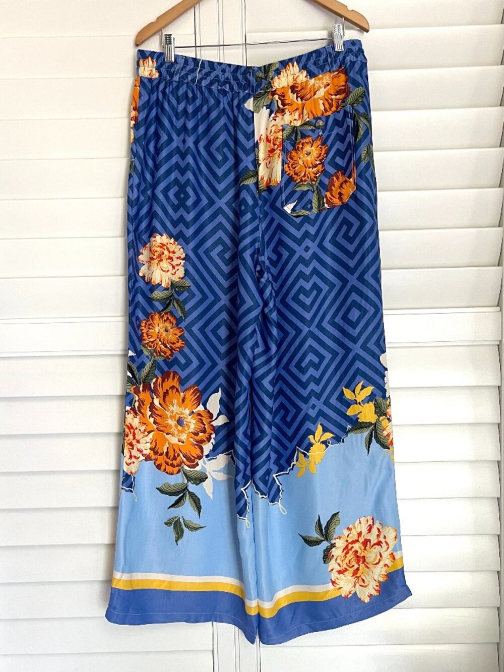 *NWT* Maeve Tropical Straight Leg Pull on Silk Pants Size Large Anthropologie - Picture 9 of 14
